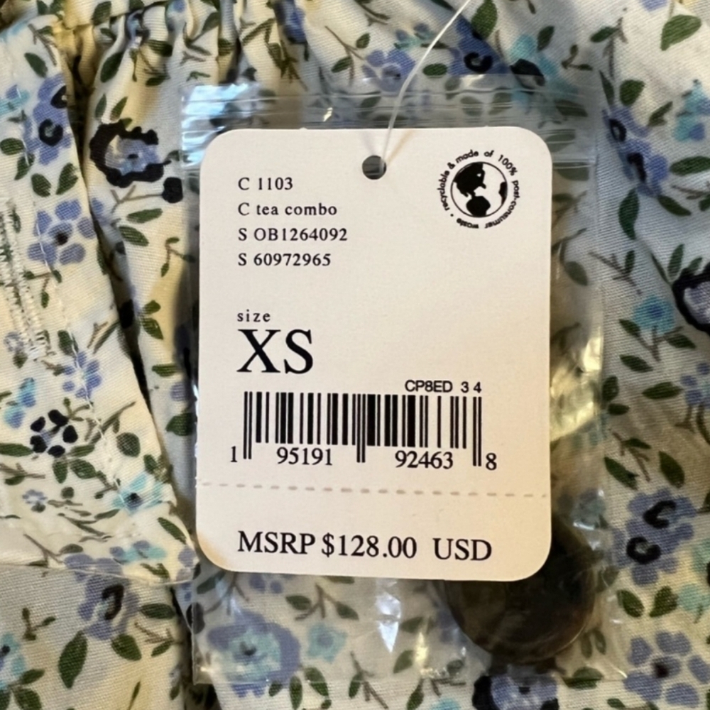NWT Free People Petunia Mini Dress XS Blue Floral Cottagecore Boho Prairie Dress - Picture 9 of 16